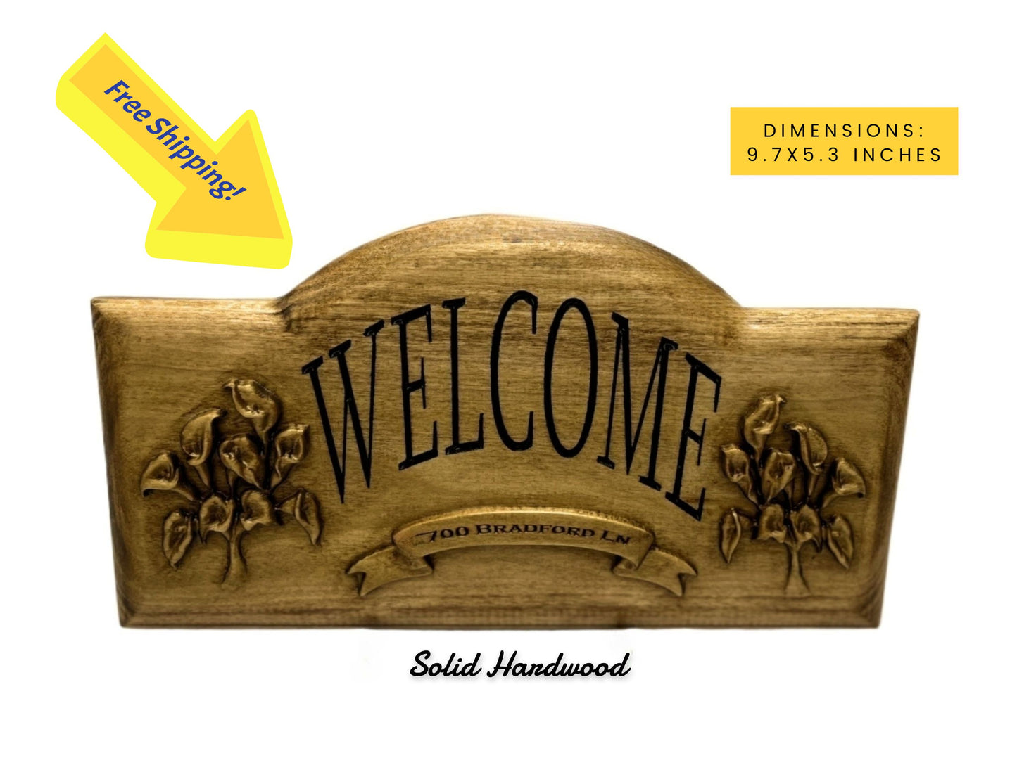 Carved Wooden Welcome Sign,Nature Themed Decor,Personalized,Home Address,Outdoor Decor,Rustic,Nature Carving,New Home Gift,Closing Gift
