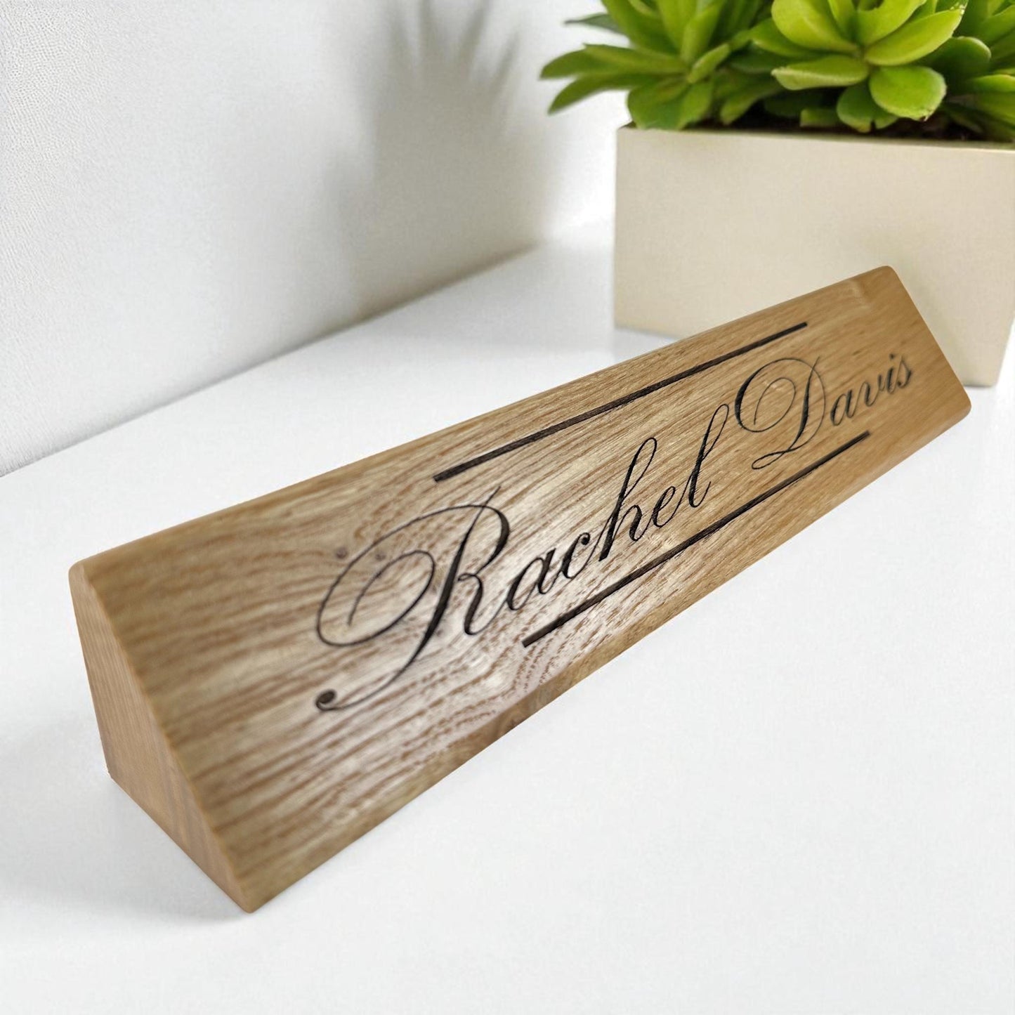 Personalized Engraved Desk Name, Wood Office Name Plate Gift.