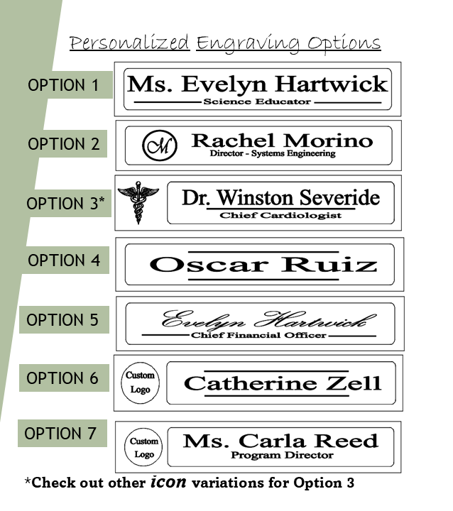 Personalized Hardwood and Leather Desk Name Plate
