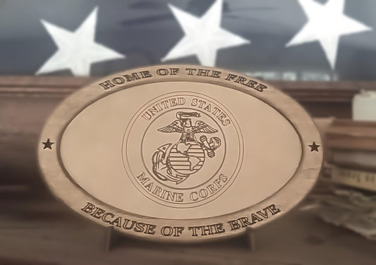 US Marine Corps Service Recognition Plaque, Engraved Leather,Solid Wood,Veteran Gift,Military Gift, Birthday Gift,Desk Display, USMC