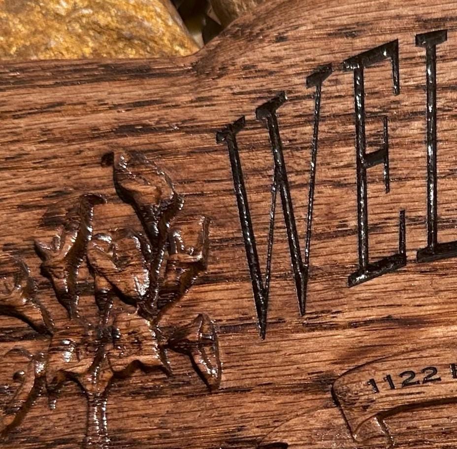 Personalized Oak Planter Sign: Rustic Address Plaque, Garden Decor