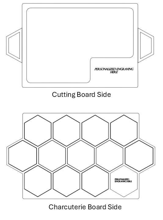 Two-Sided Charcuterie Board: Honeycomb Pockets, Custom Engraved Cutting Board