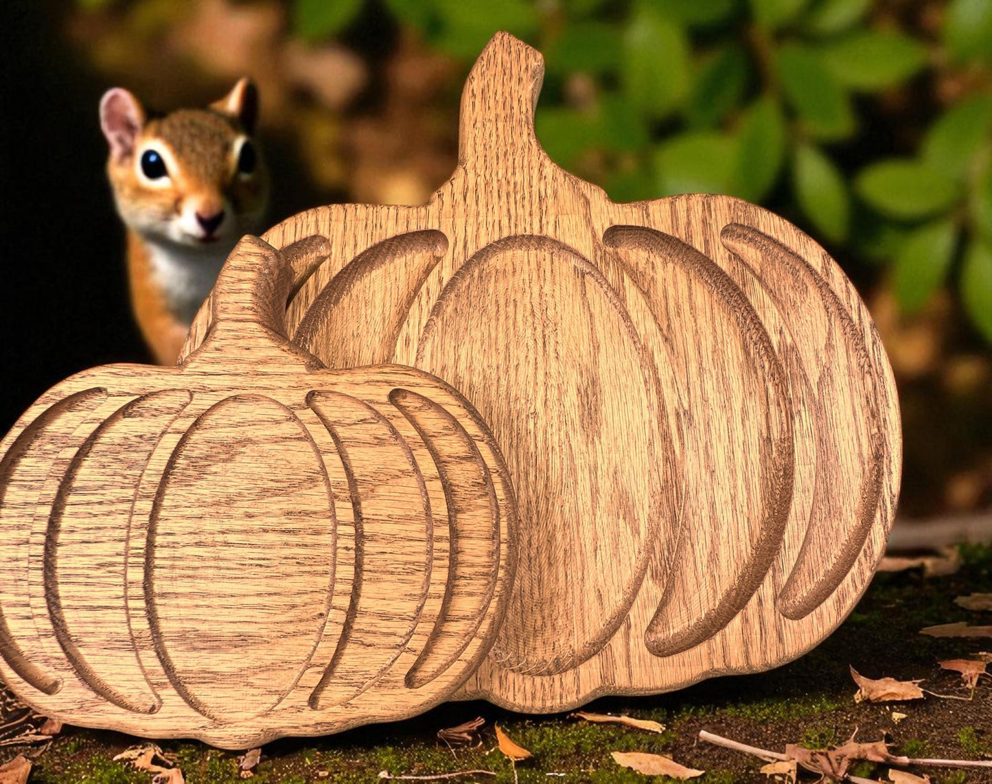 Handcrafted Pumpkin Shaped Wood Serving Tray. Personalized Autumn Table Centerpiece.  Fall Home Decor