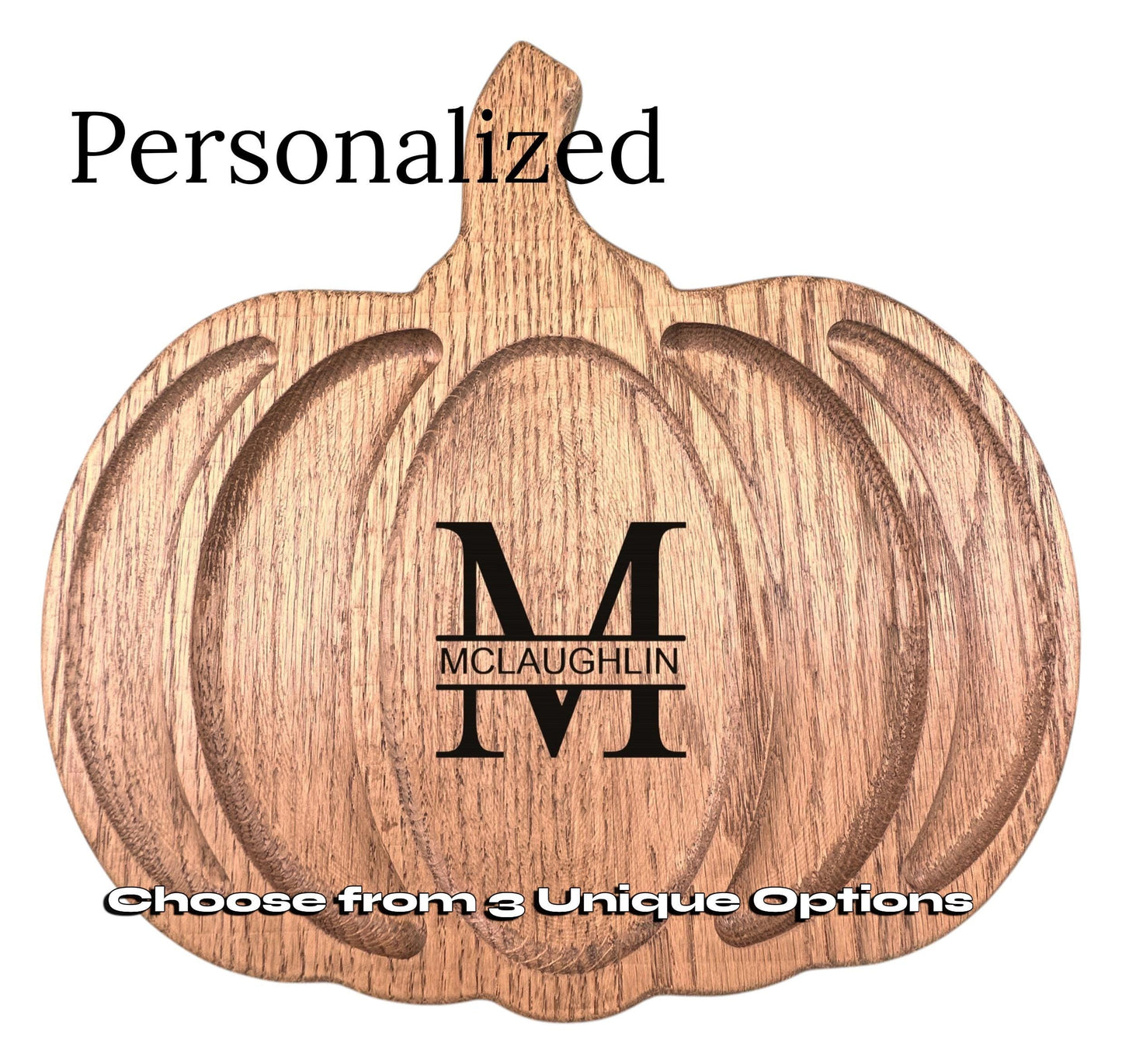 Handcrafted Pumpkin Shaped Wood Serving Tray. Personalized Autumn Table Centerpiece.  Fall Home Decor
