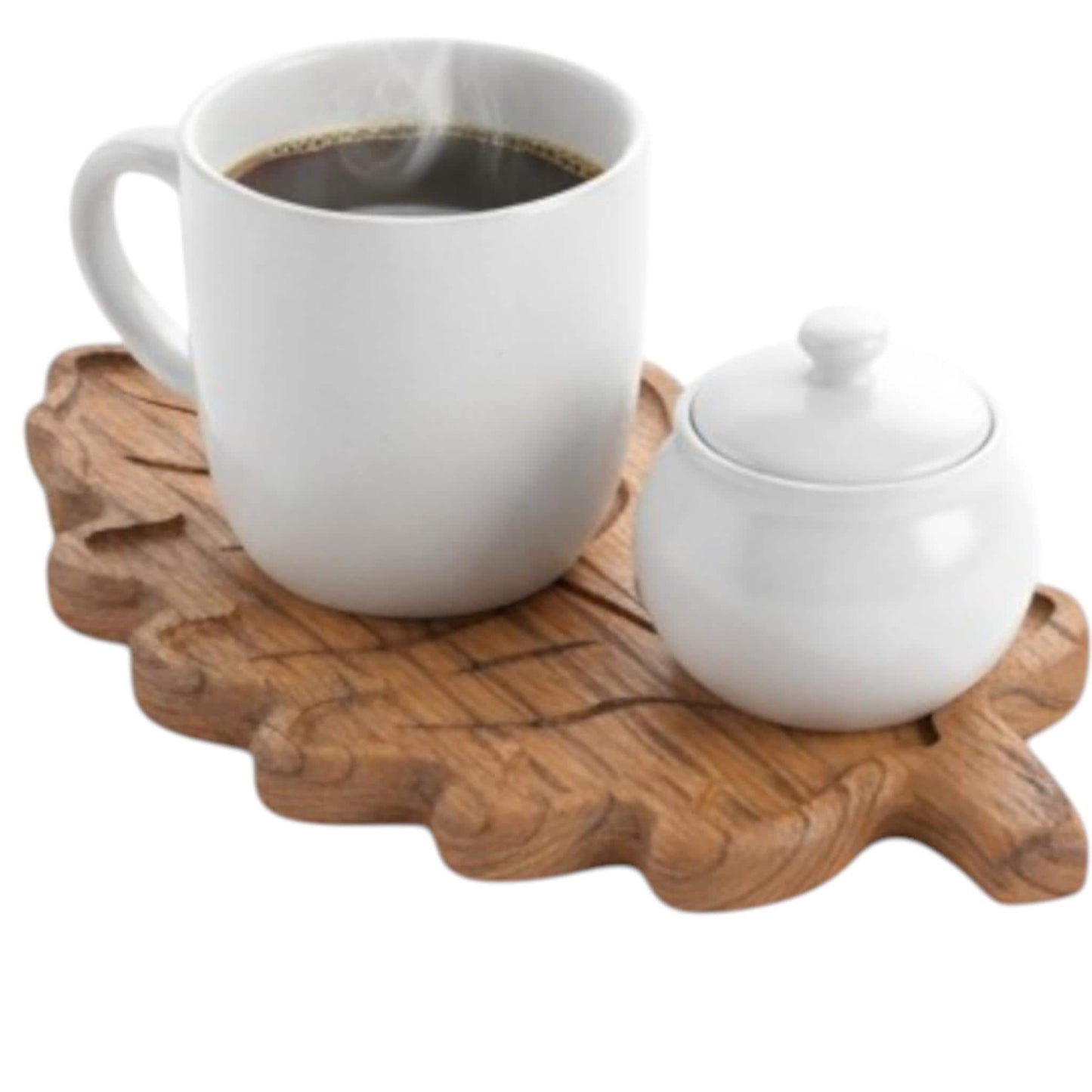 Hand-Carved Oak Leaf Tray - Personalized Solid Wood Serving Dish - Thanksgiving Decor
