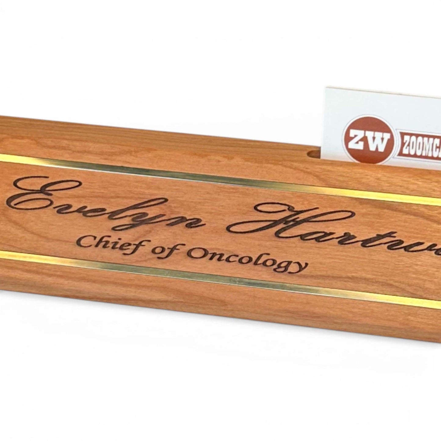 Personalized Wood-Brass Desk Name Plate – Custom Engraved Hardwood with Brass Inlays