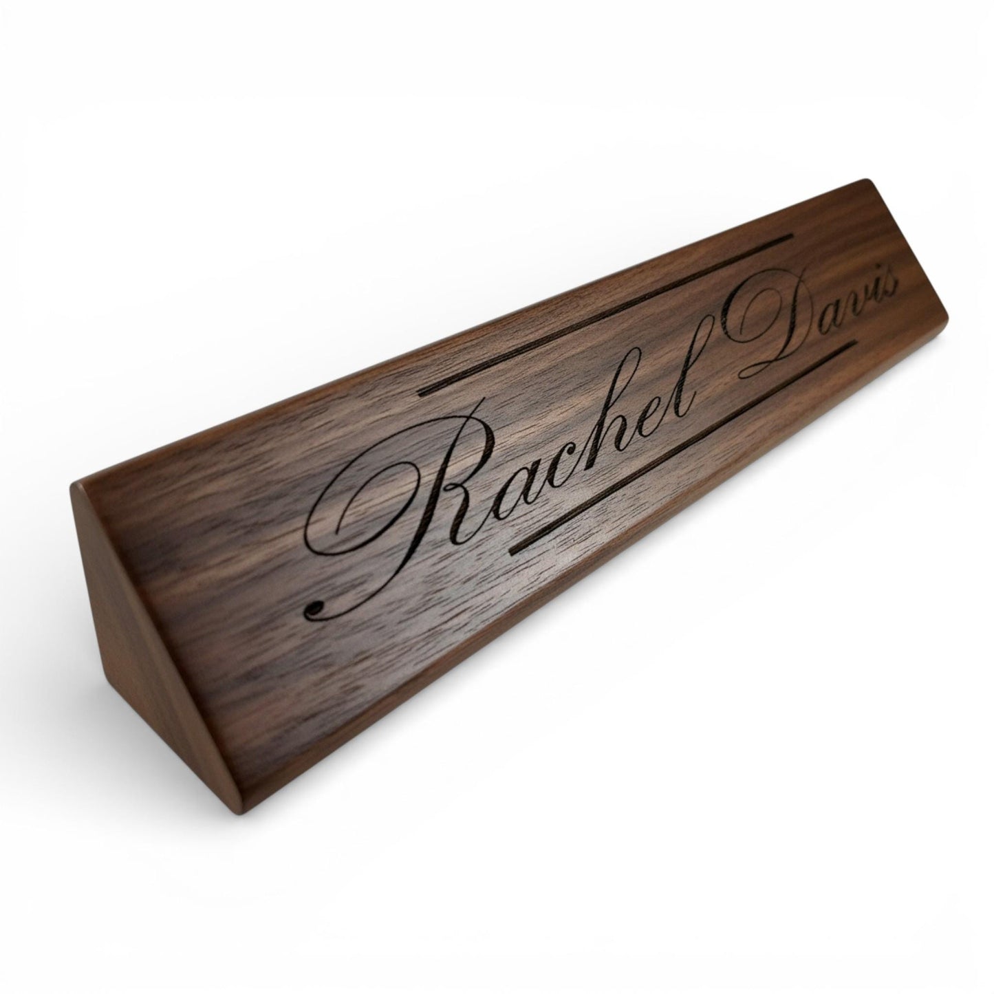 Personalized Engraved Wood Desk Name Plate, Custom Office Gift