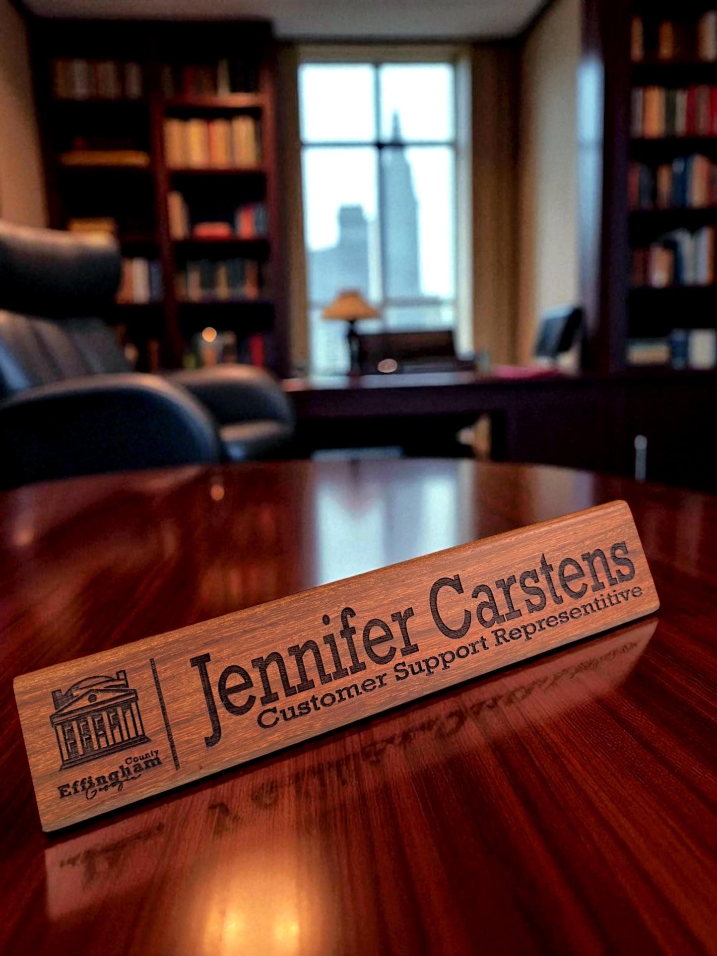 Personalized Engraved Wood Desk Name Plate, Custom Office Gift