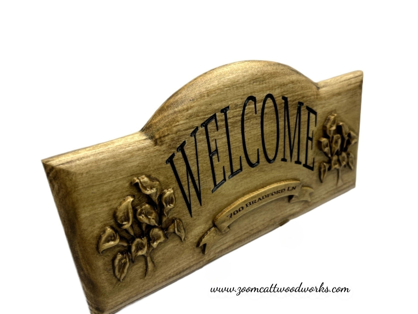 Carved Wooden Welcome Sign,Nature Themed Decor,Personalized,Home Address,Outdoor Decor,Rustic,Nature Carving,New Home Gift,Closing Gift