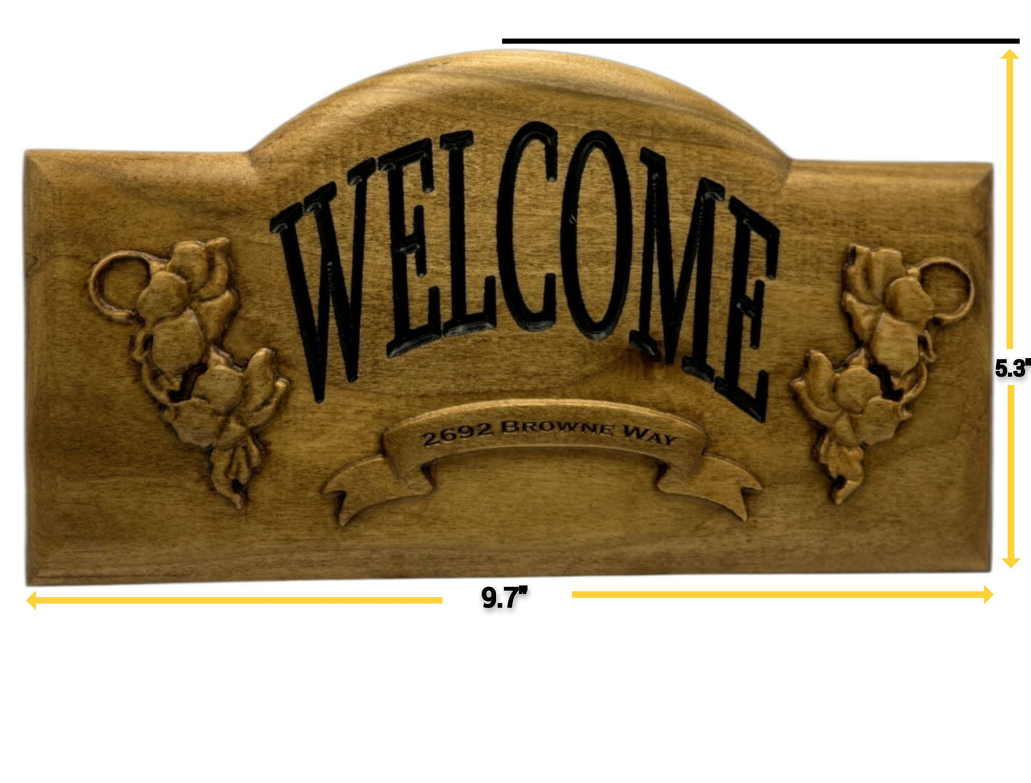 Carved Solid Wood Welcome Sign,Nature Themed Decor,Personalized,Home Address,Outdoor Decor,Nature Carving,New Home Gift,Closing Gift